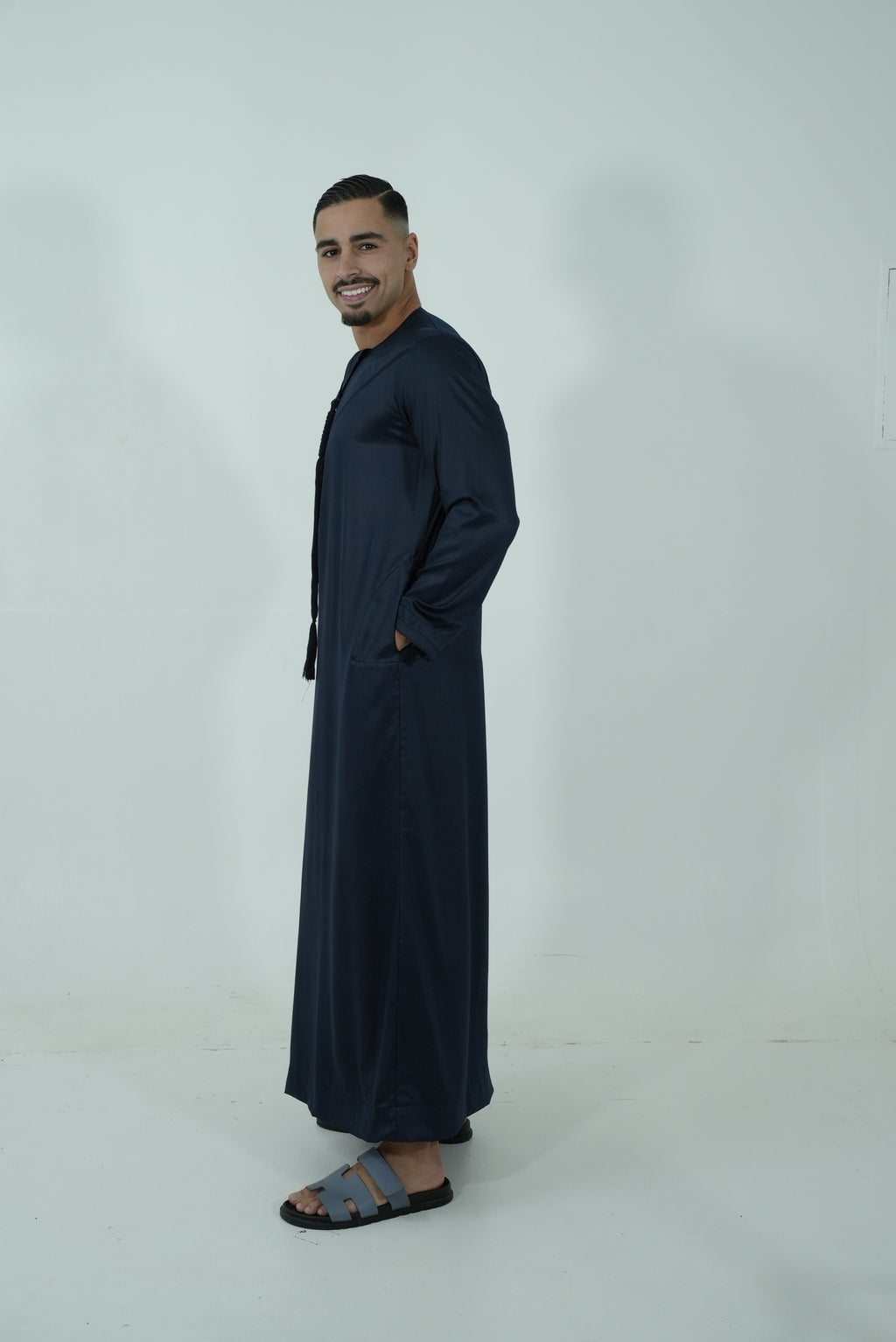 Qamis émirati [ Bleu marine ]