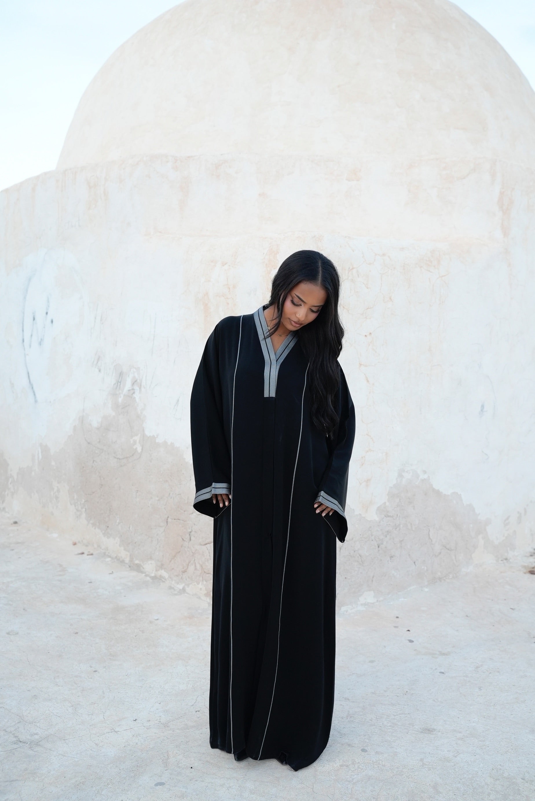 ABAYA AL MALIKA [ Col Gris]