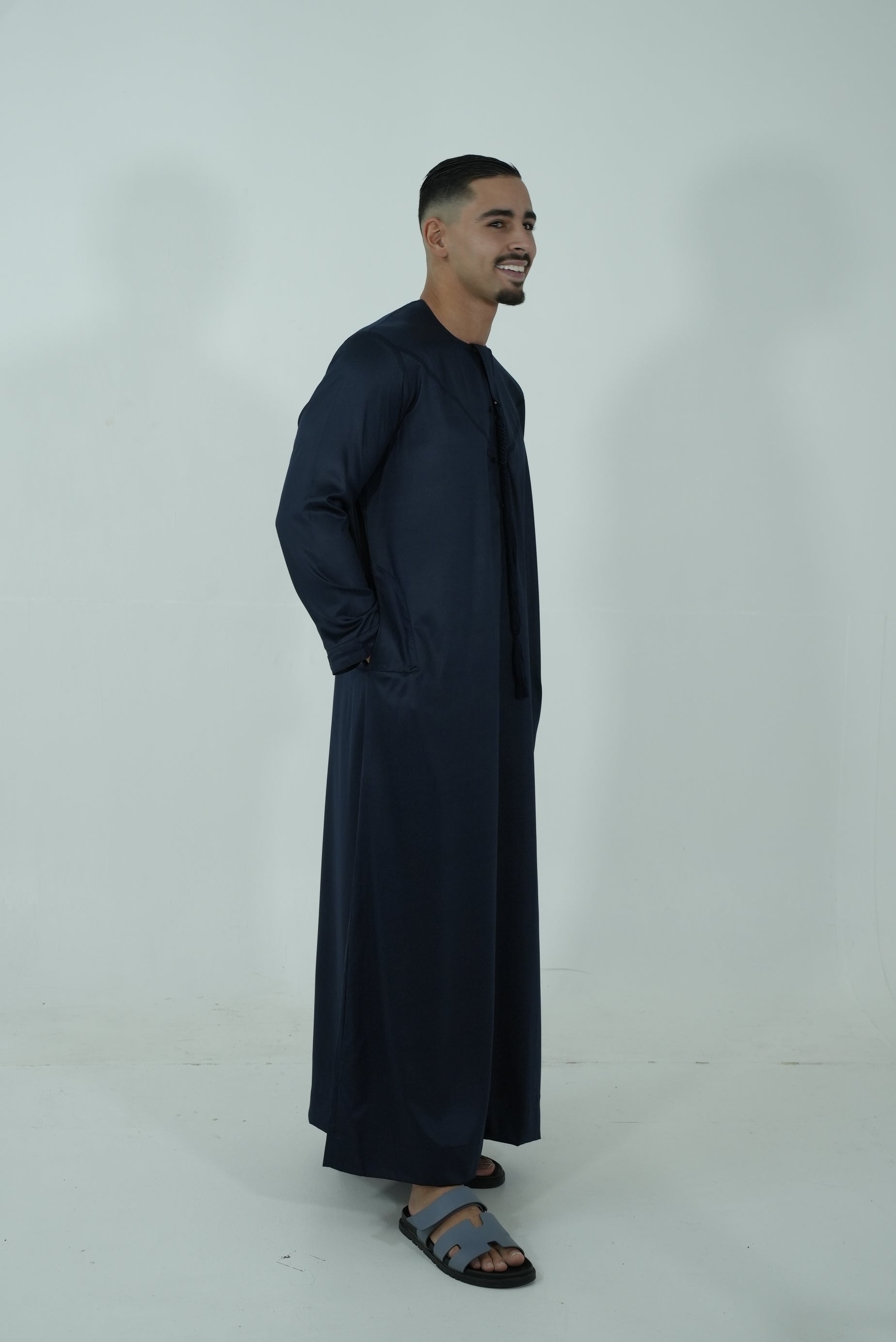 Qamis émirati [ Bleu marine ]
